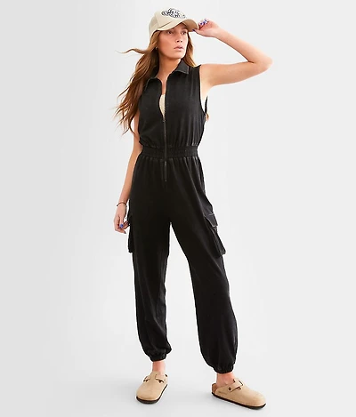 Washed Cargo Jumpsuit