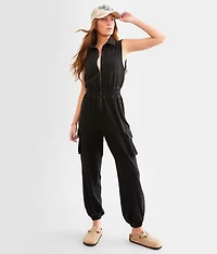 Washed Cargo Jumpsuit