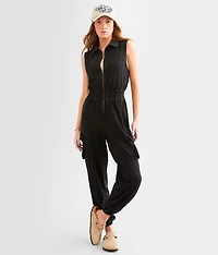 Washed Cargo Jumpsuit