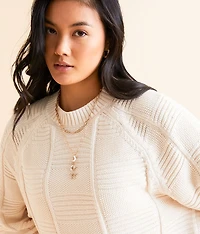Oversized Knit Checkered Sweater