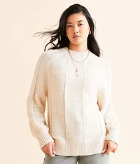 Oversized Knit Checkered Sweater