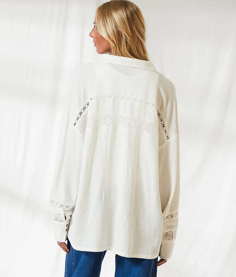Resort Edit - Lace Inset Oversized Blouse