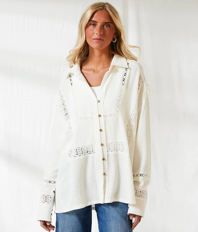 Resort Edit - Lace Inset Oversized Blouse