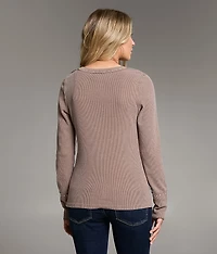 Contrast Stitch Thermal Henley