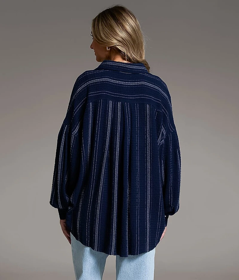 Variegated Stripe Oversized Shirt