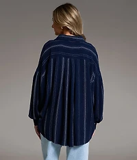 Variegated Stripe Oversized Shirt