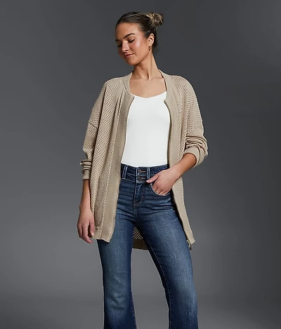 Pointelle Cardigan Sweater