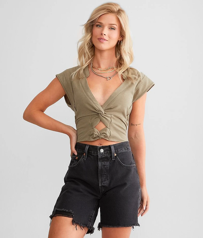 Twisted Front Cropped Top