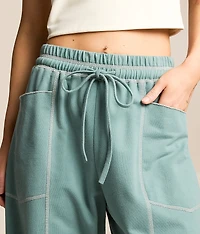 Contrast Stitch Wide Leg Pant