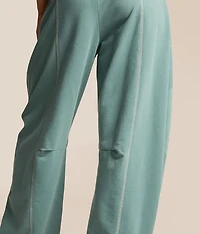 Contrast Stitch Wide Leg Pant