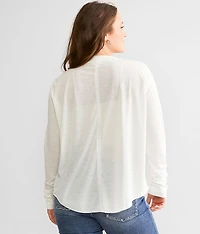Pieced Raw Edge Henley