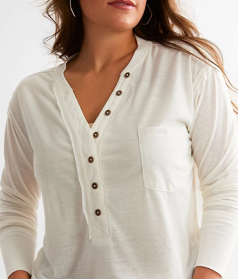 Pieced Raw Edge Henley