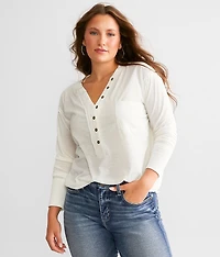 Pieced Raw Edge Henley