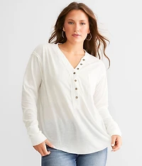 Pieced Raw Edge Henley