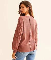 Pieced Waffle Knit Top