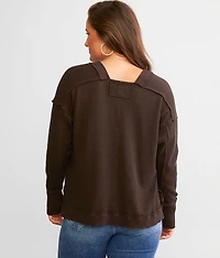 Raw Edge Scoop Neck Top
