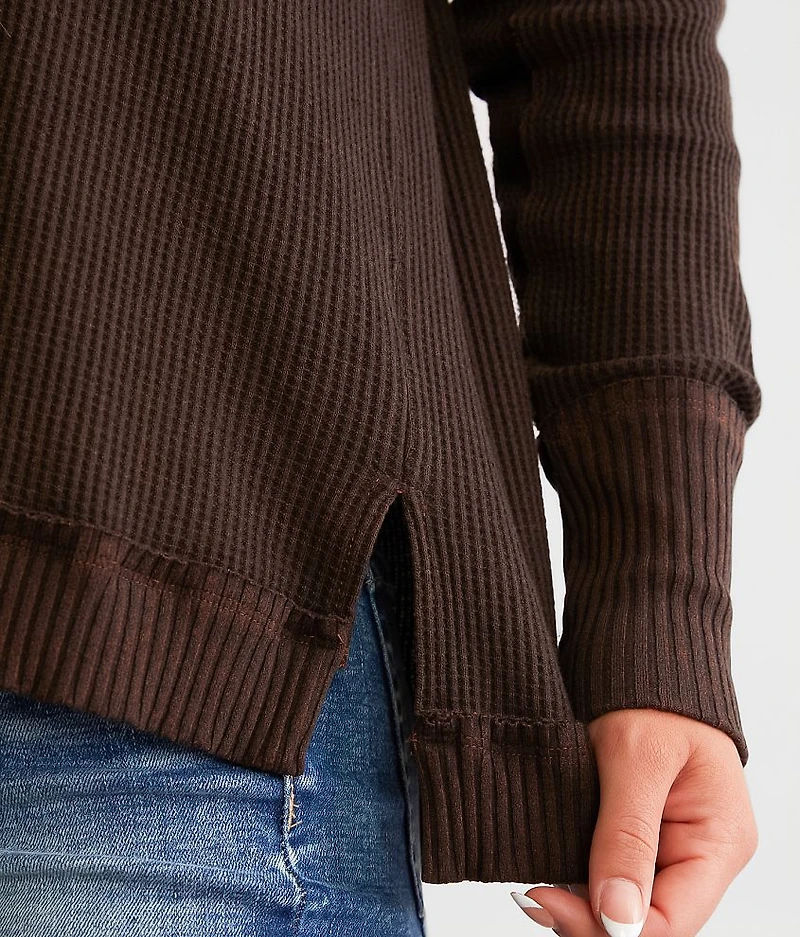 Raw Edge Scoop Neck Top
