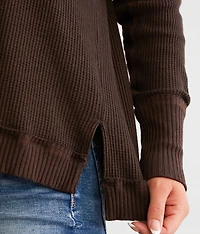 Raw Edge Scoop Neck Top