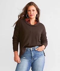 Raw Edge Scoop Neck Top