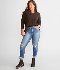 Raw Edge Scoop Neck Top