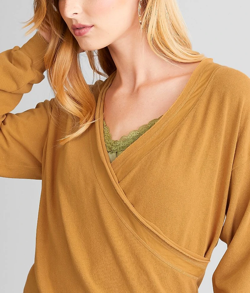 Surplice Raw Edge Top