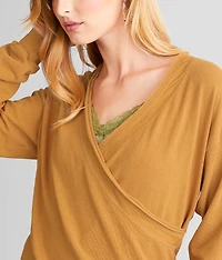Surplice Raw Edge Top