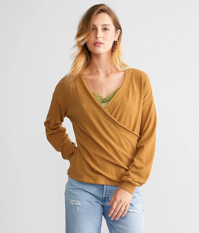Surplice Raw Edge Top