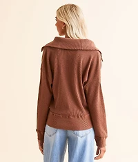 Ribbed Slub Knit Pullover
