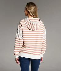 Striped Hooded Sweatshirt