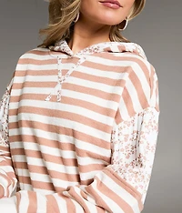 Striped Hooded Sweatshirt