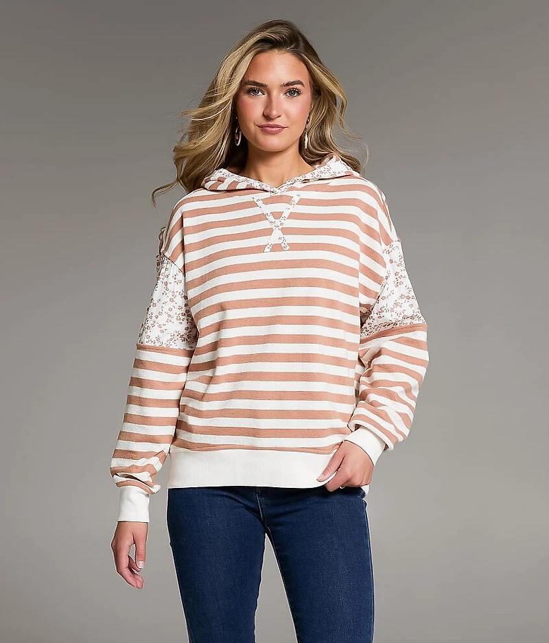 Striped Hooded Sweatshirt