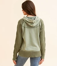 Quarter Zip Hooded Sweatshirt
