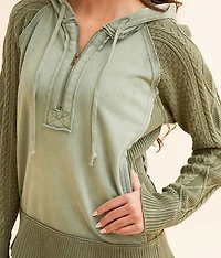 Quarter Zip Hooded Sweatshirt
