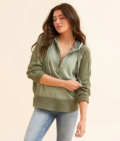 Quarter Zip Hooded Sweatshirt