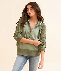Quarter Zip Hooded Sweatshirt