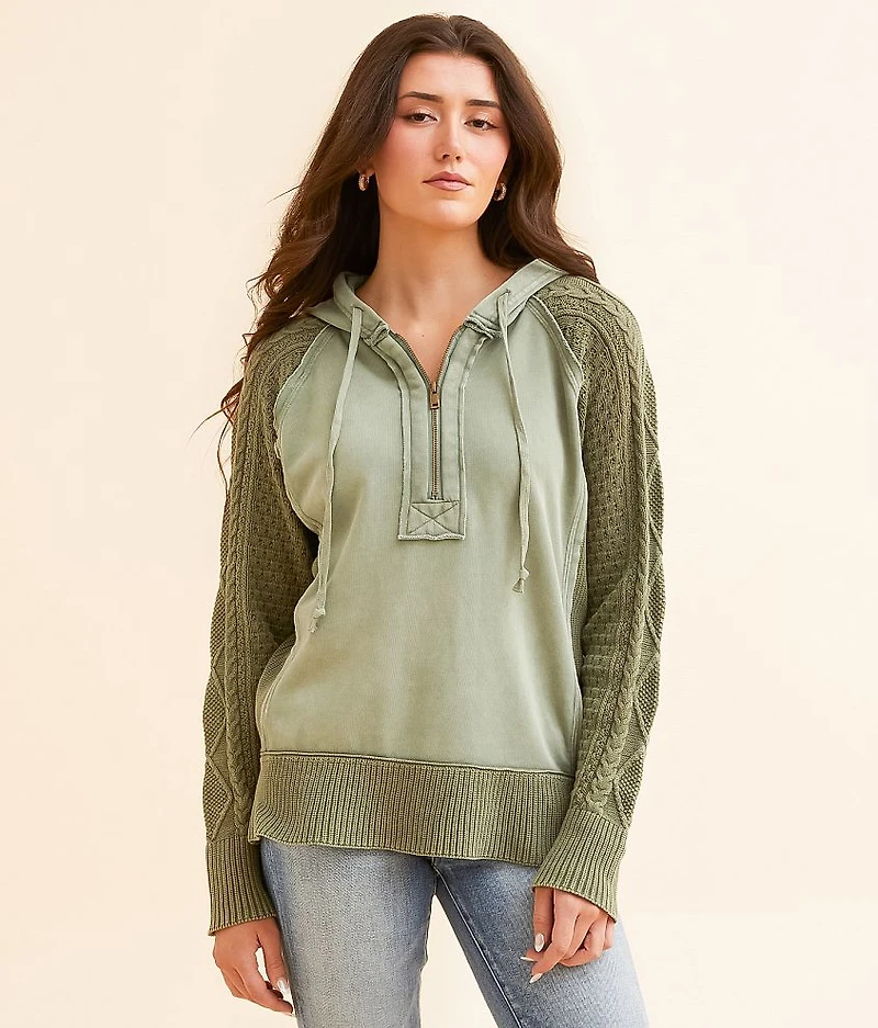 Quarter Zip Hooded Sweatshirt