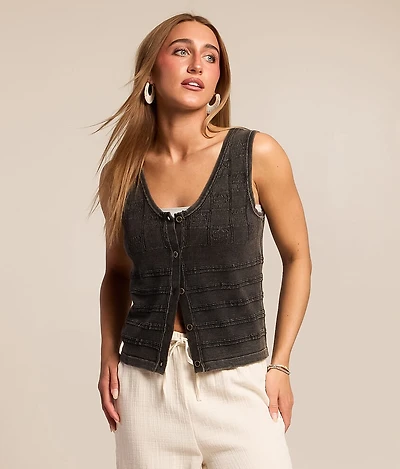 Washed Sweater Tank Top