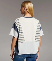 Pieced Waffle Knit Top