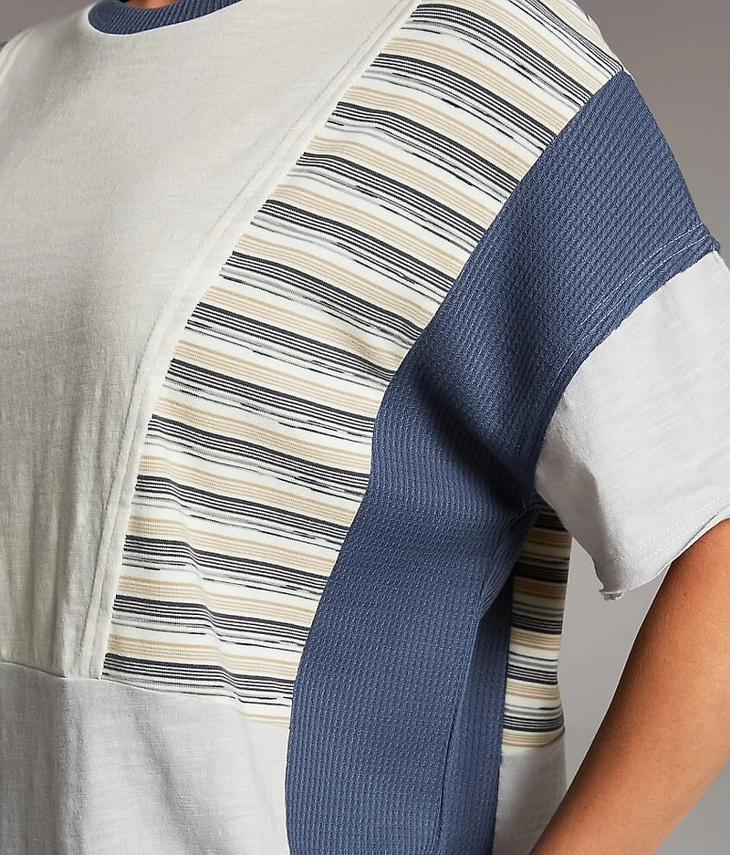 Pieced Waffle Knit Top
