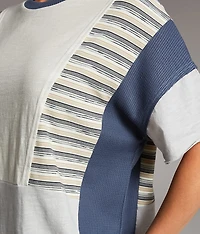 Pieced Waffle Knit Top