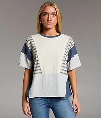Pieced Waffle Knit Top