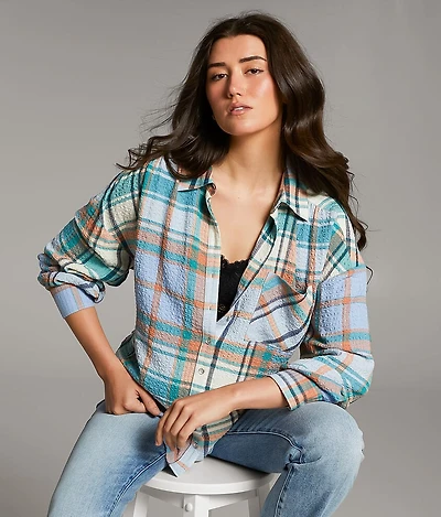 BKE Plaid Oversized Shirt