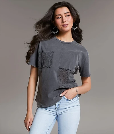 Pieced Crochet T-Shirt