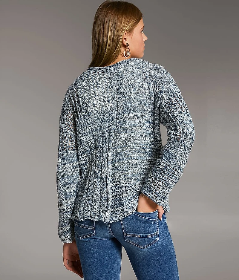 Marled Pointelle Sweater