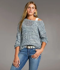 Marled Pointelle Sweater