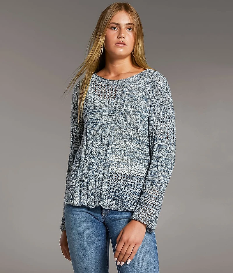 Marled Pointelle Sweater