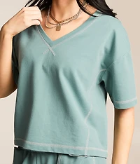Contrast Stitch Top