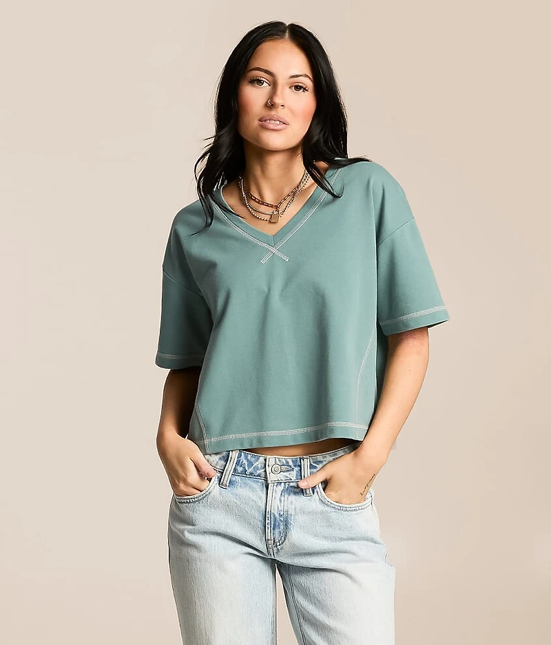 Contrast Stitch Top
