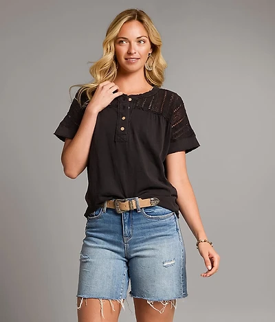 Pieced Crochet Henley