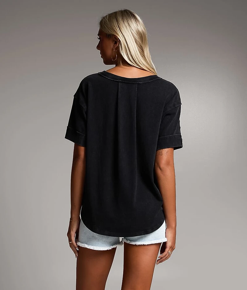 Raw Edge Washed Henley